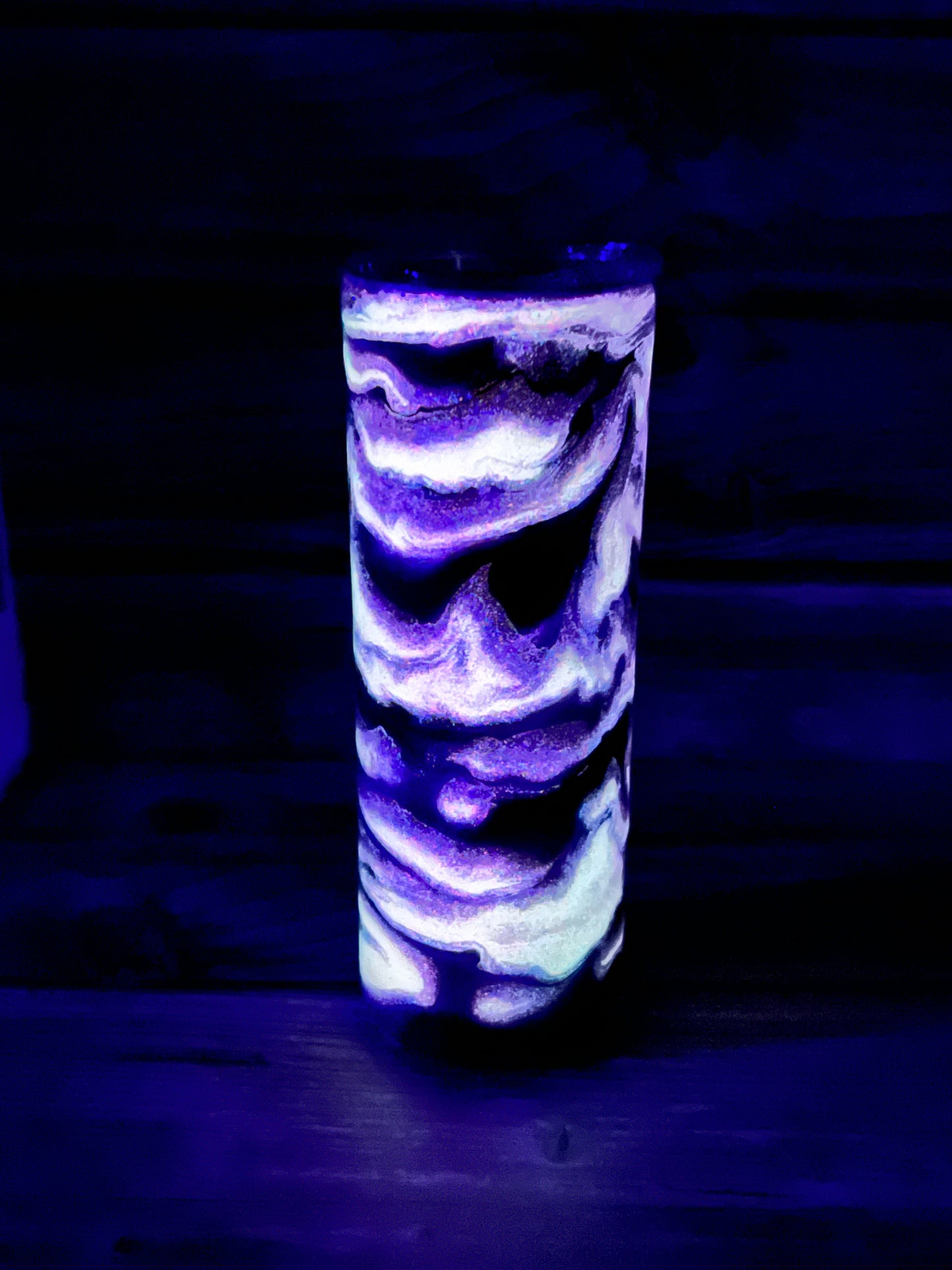 Purple Ink Swirl Glow In The Dark - 20oz Skinny Tumbler (Personalization Available)