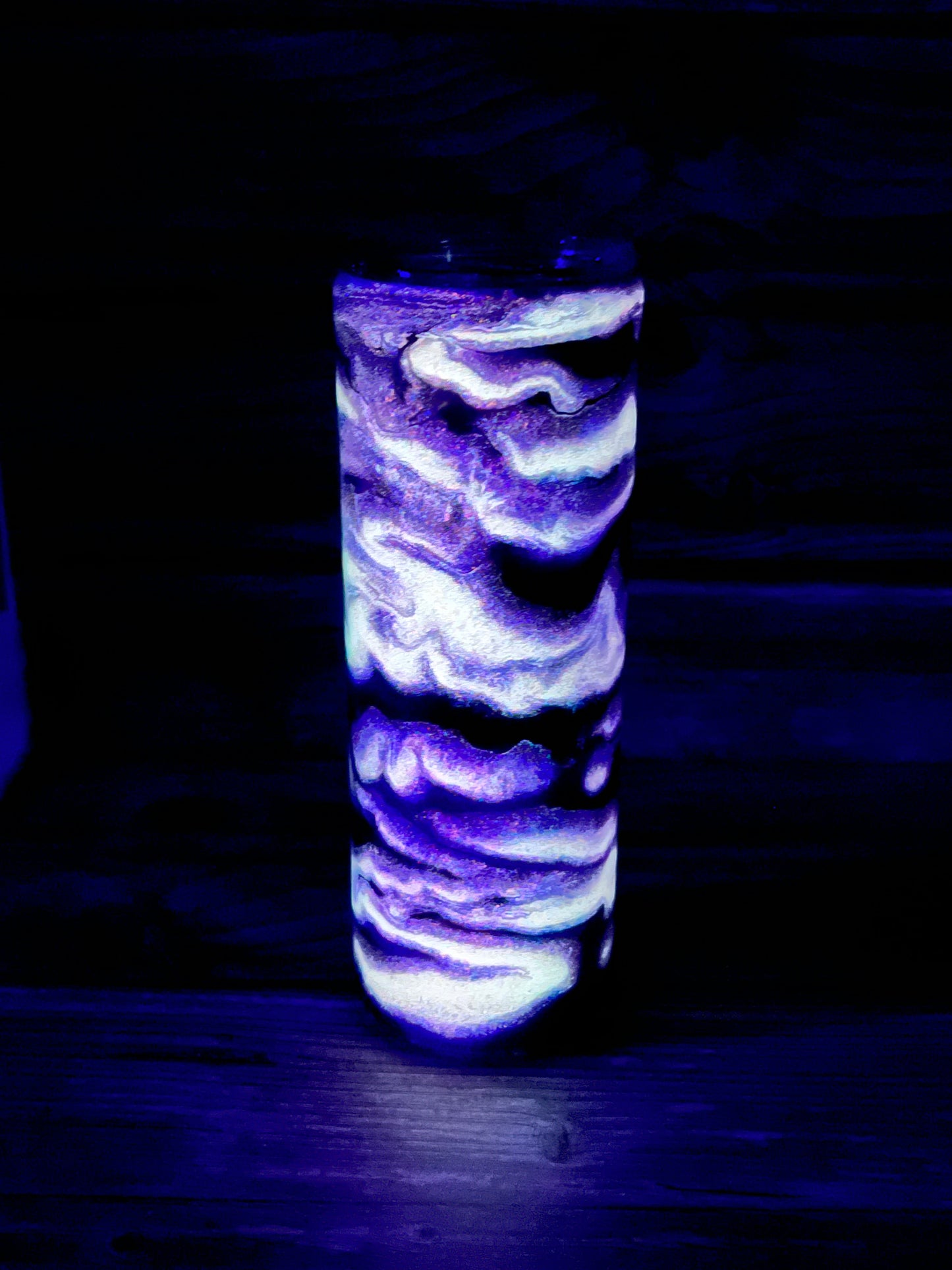 Purple Ink Swirl Glow In The Dark - 20oz Skinny Tumbler (Personalization Available)