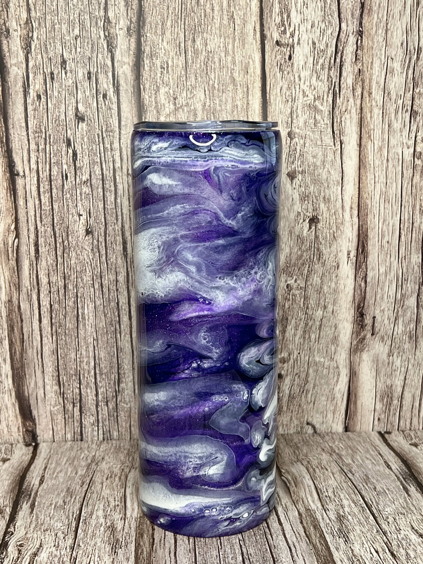 Purple Ink Swirl Glow In The Dark - 20oz Skinny Tumbler (Personalization Available)
