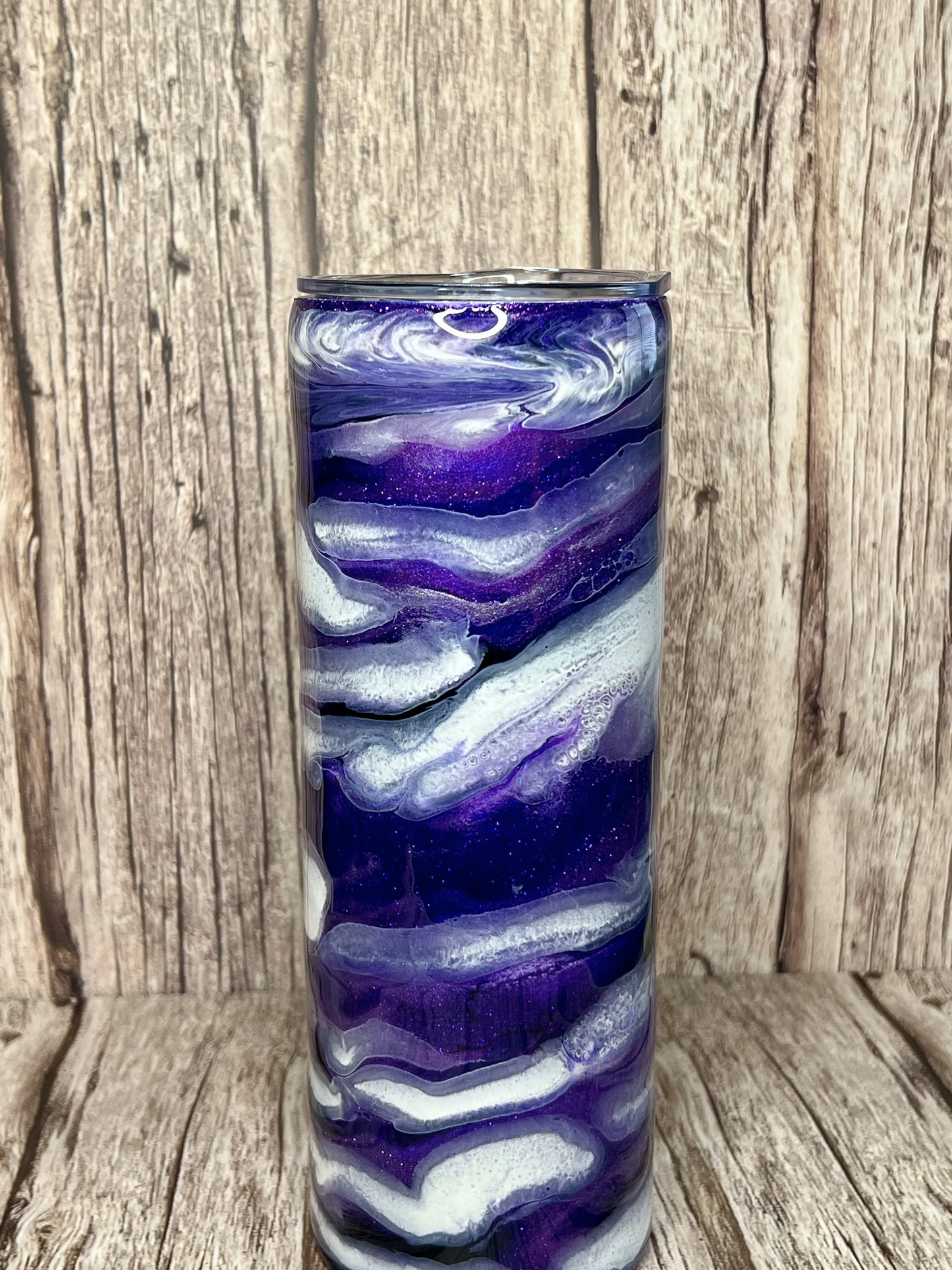 Purple Ink Swirl Glow In The Dark - 20oz Skinny Tumbler (Personalization Available)