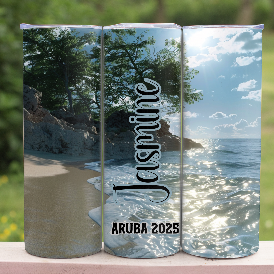 Custom Girls Trip Vacation - 20oz Skinny Tumbler