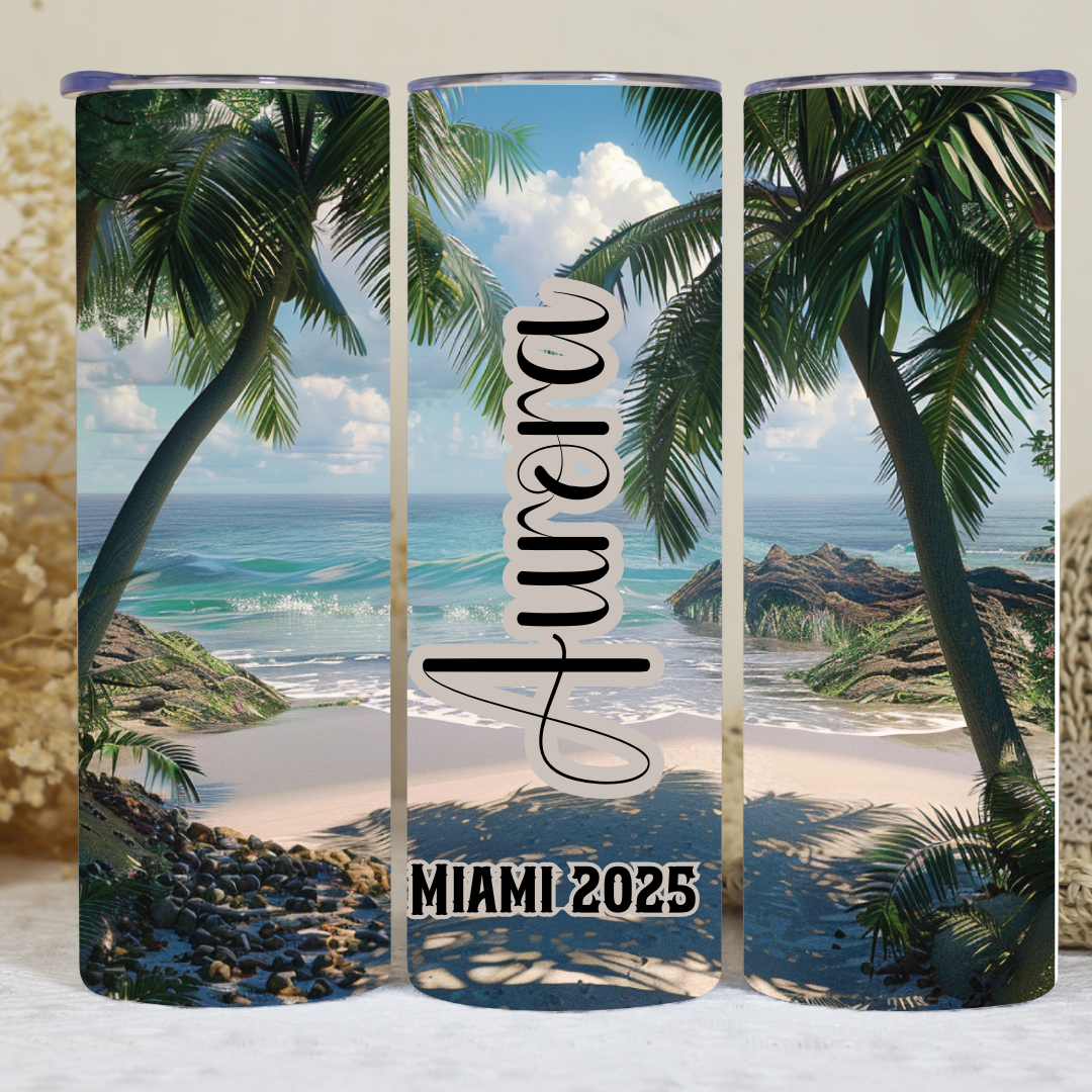 Custom Girls Trip Vacation - 20oz Skinny Tumbler