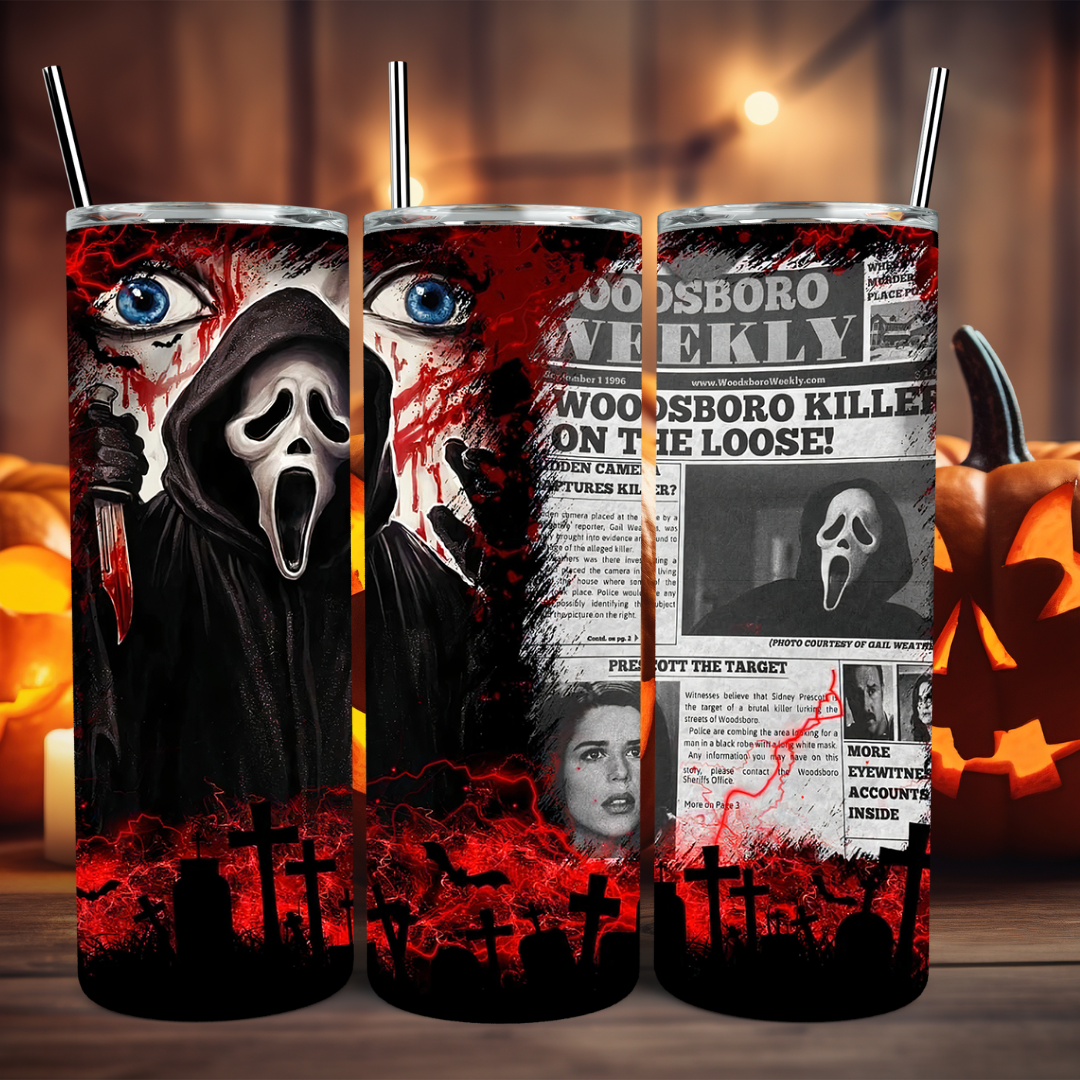 Ghostface Newspaper Article - 20oz Skinny Tumbler