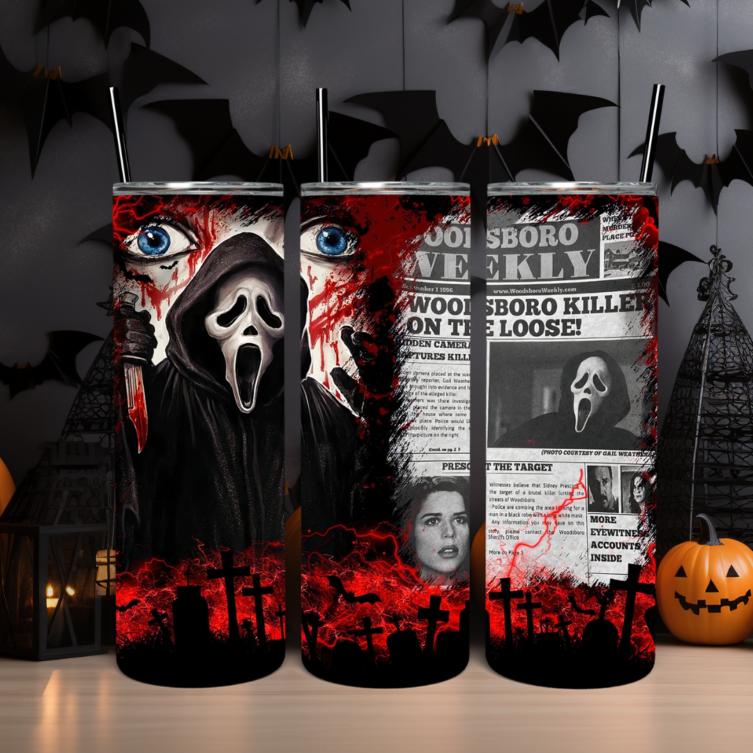 Ghostface Newspaper Article - 20oz Skinny Tumbler