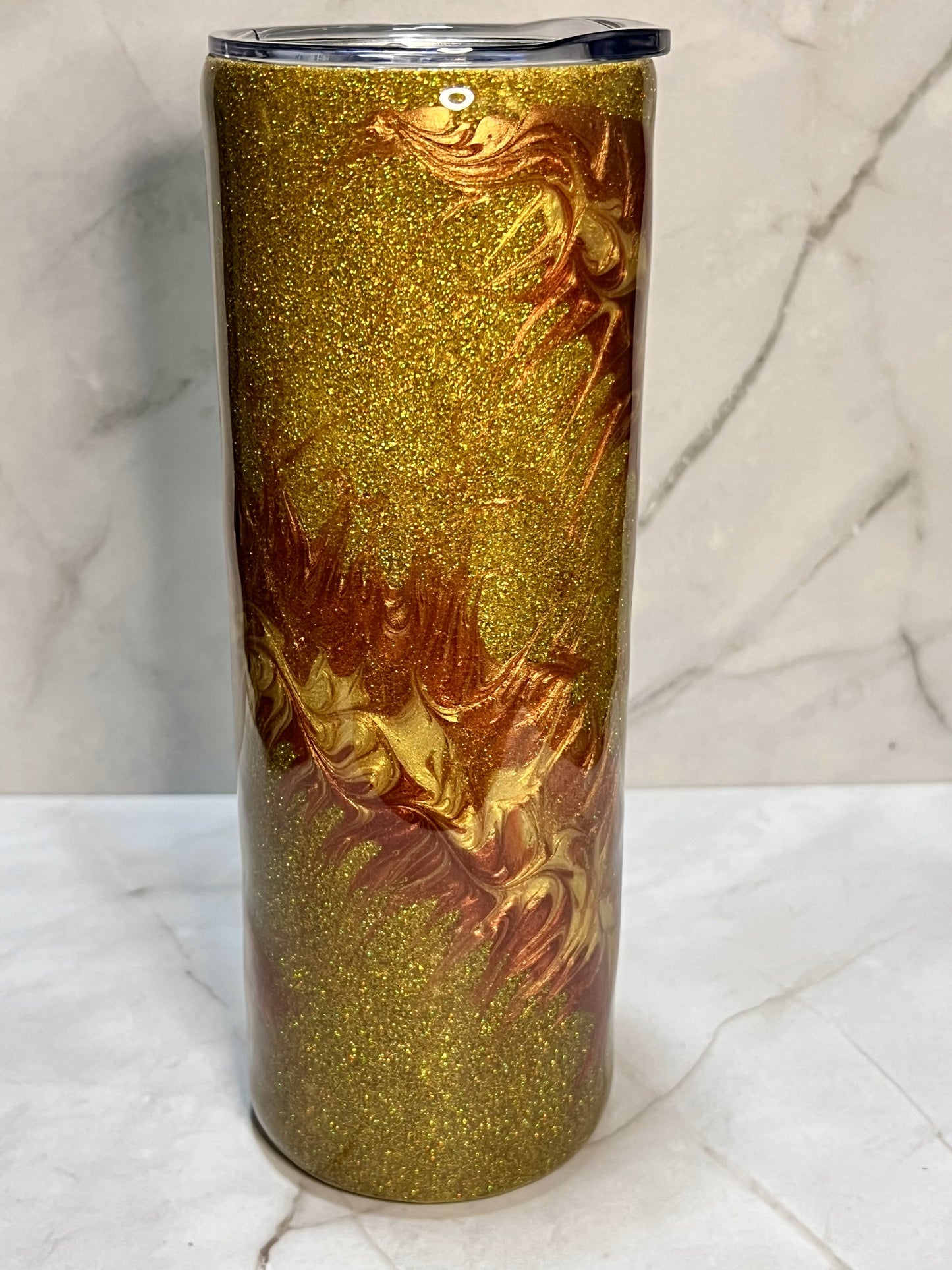 Custom Handmade Glitter Swirl Tumblers - 20oz Skinny Tumbler