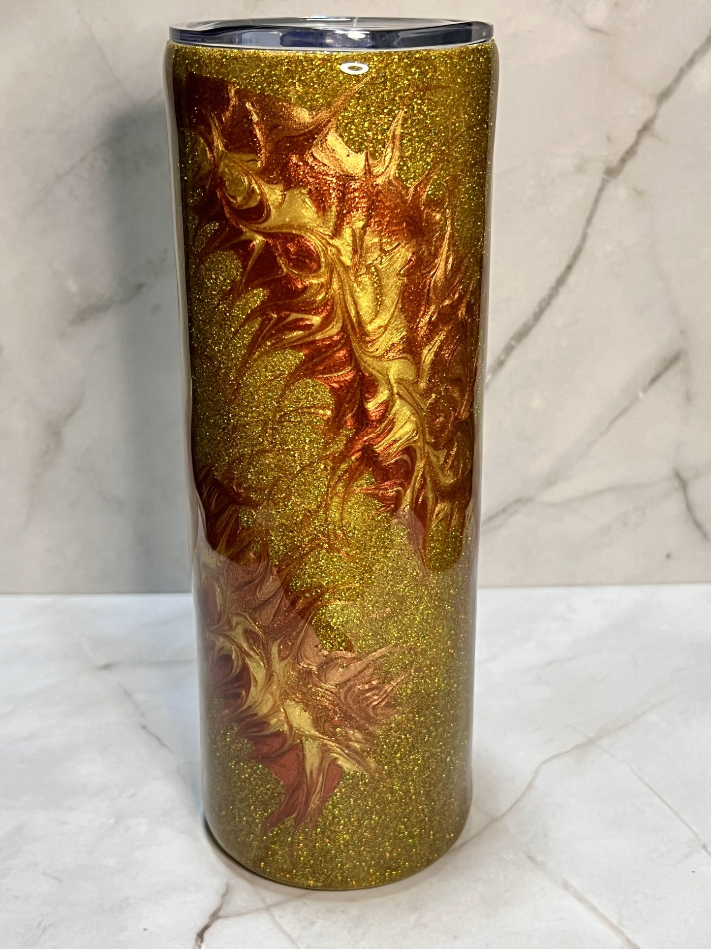 Custom Handmade Glitter Swirl Tumblers - 20oz Skinny Tumbler