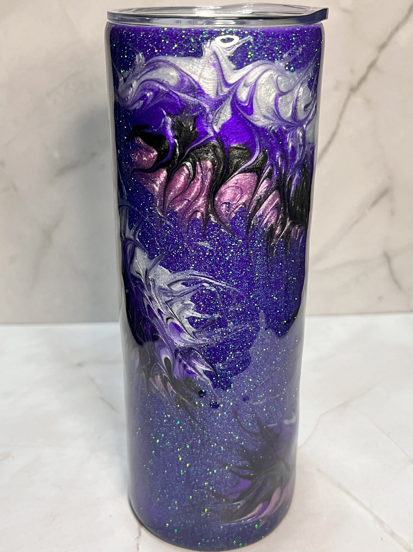 Custom Handmade Glitter Swirl Tumblers - 20oz Skinny Tumbler