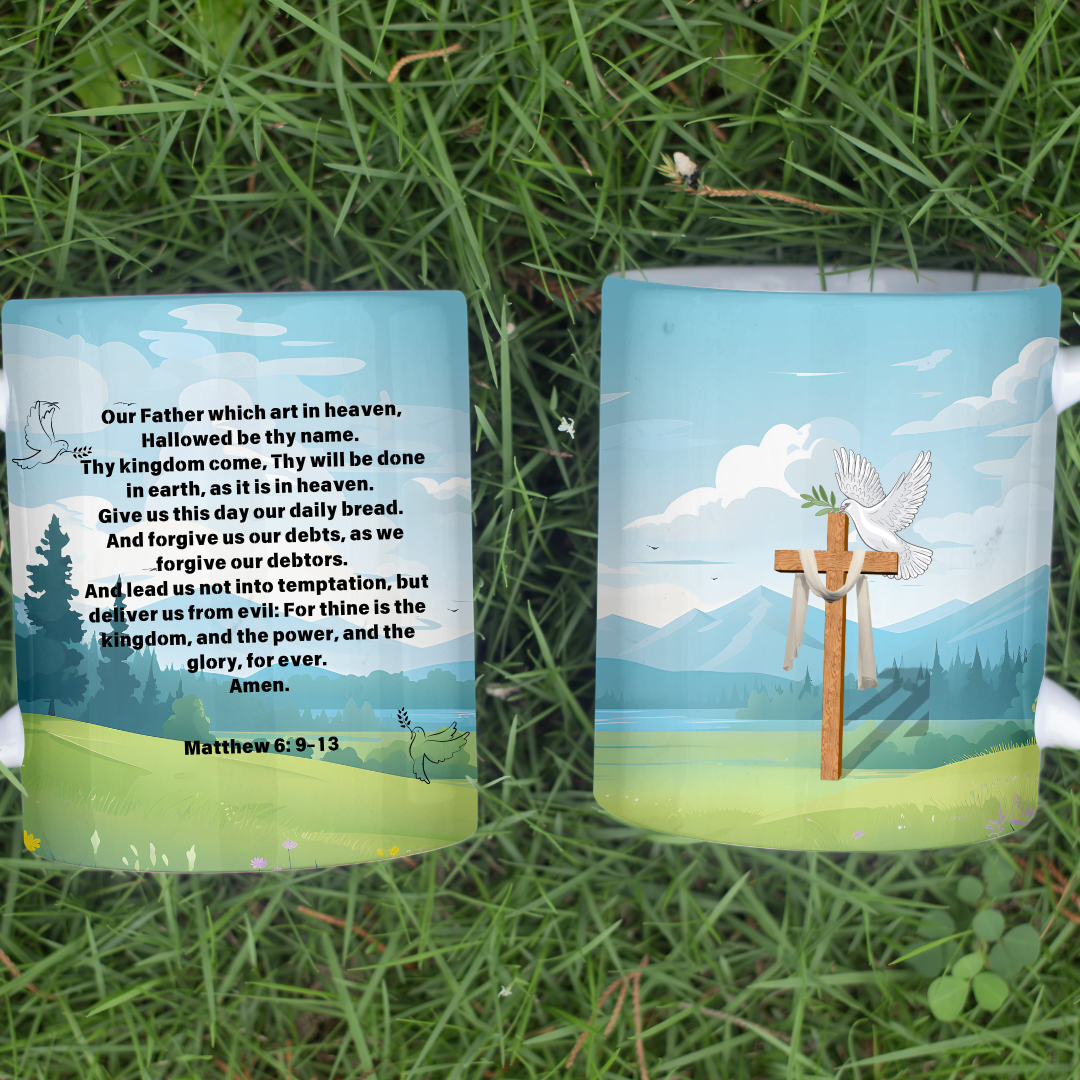 The Lord's Prayer (Matthew 6: 9-13) Mug - 15oz Ceramic Mug