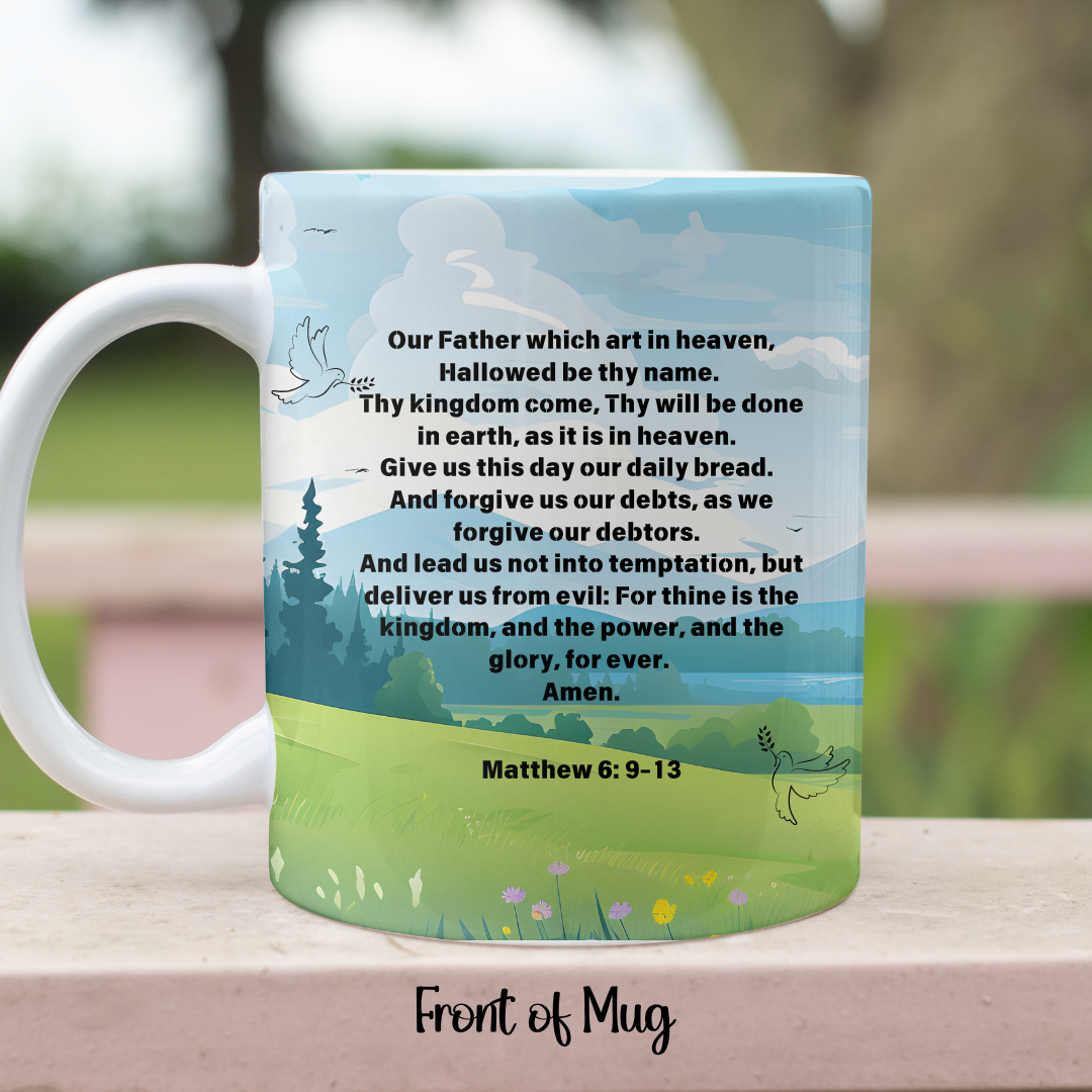 The Lord's Prayer (Matthew 6: 9-13) Mug - 15oz Ceramic Mug