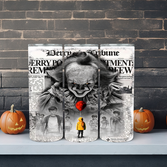 Pennywise Newspaper Article - 20oz Skinny Tumbler