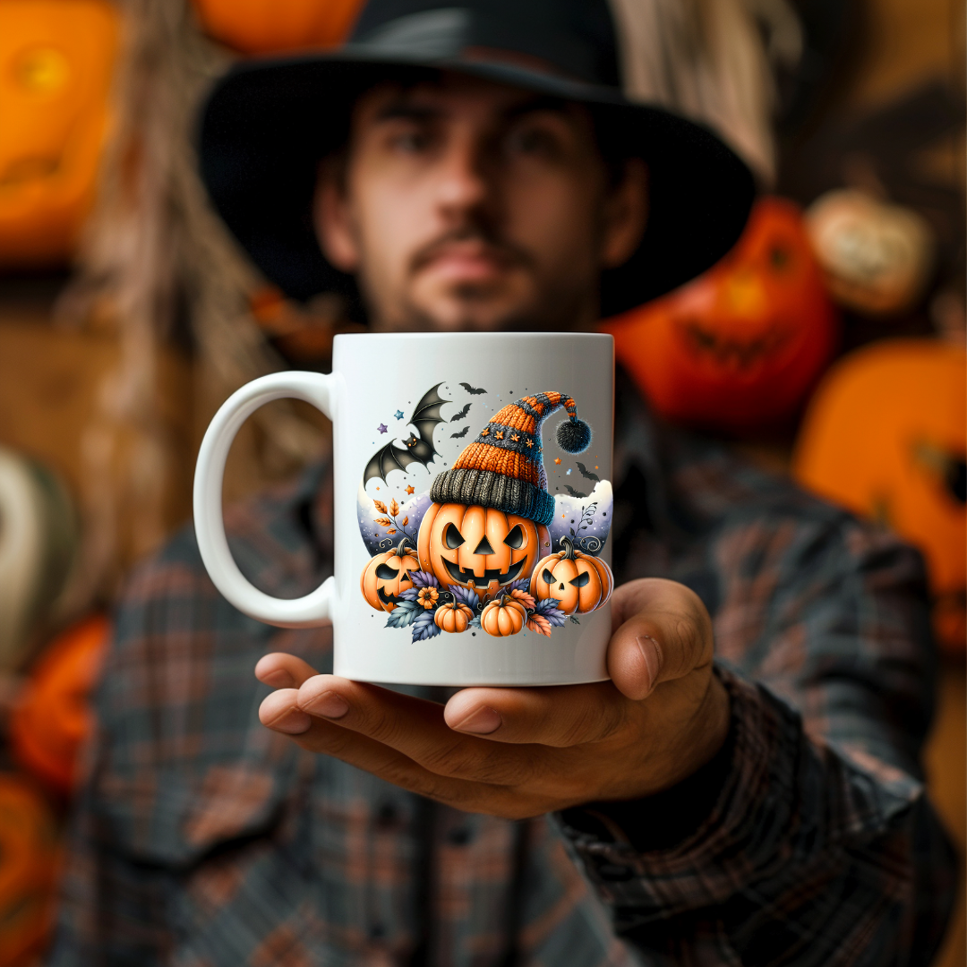 Scary Halloween Pumpkins Mug - 15oz Ceramic Mug