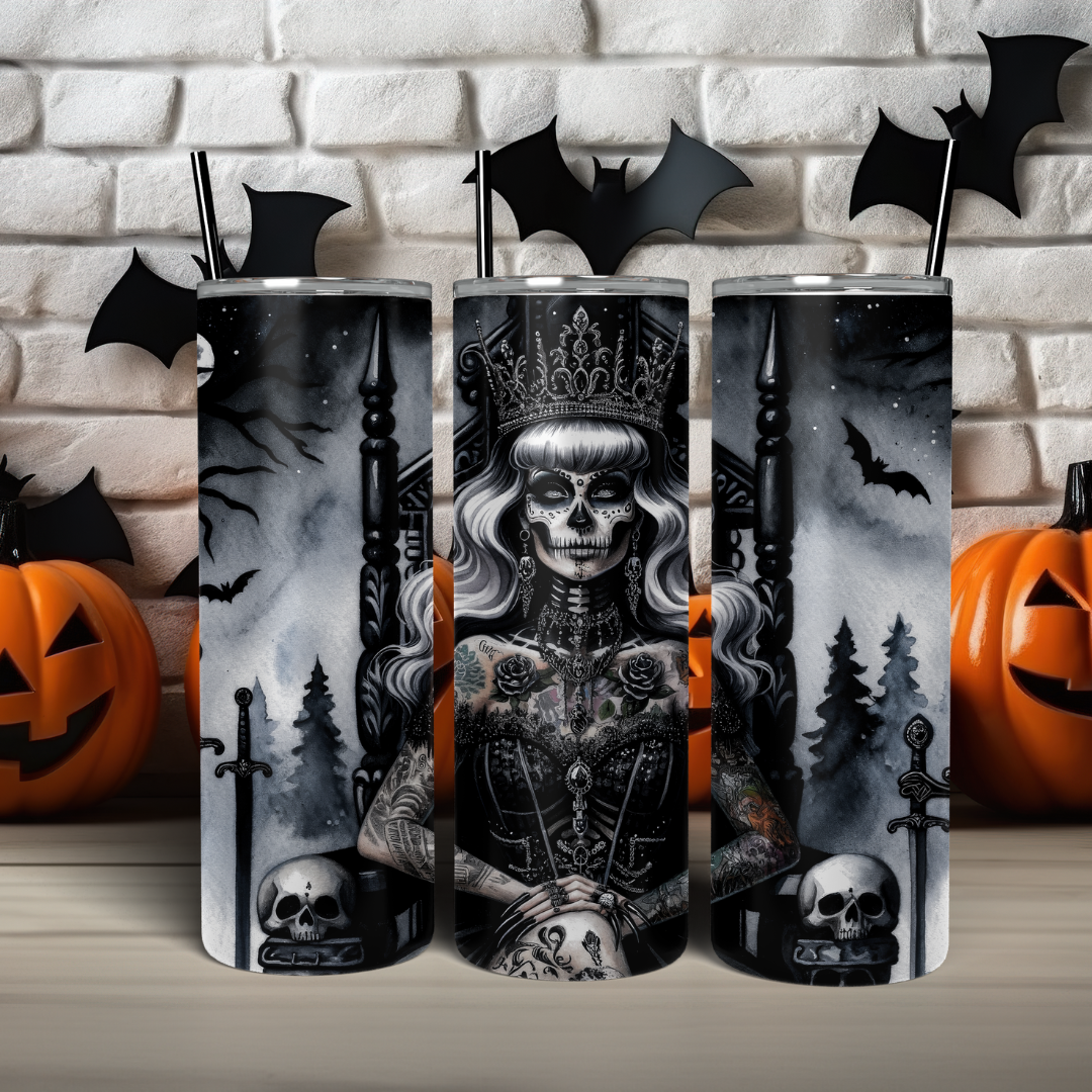 Skeleton Queen - 20oz Skinny Tumbler