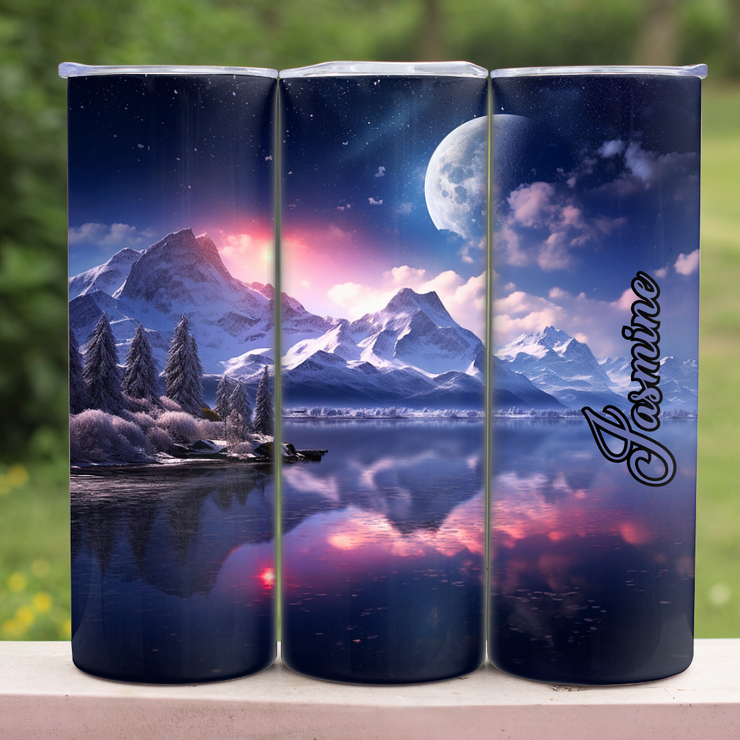 Scenic Mountain View - 20oz Skinny Tumbler (Personalization Available)