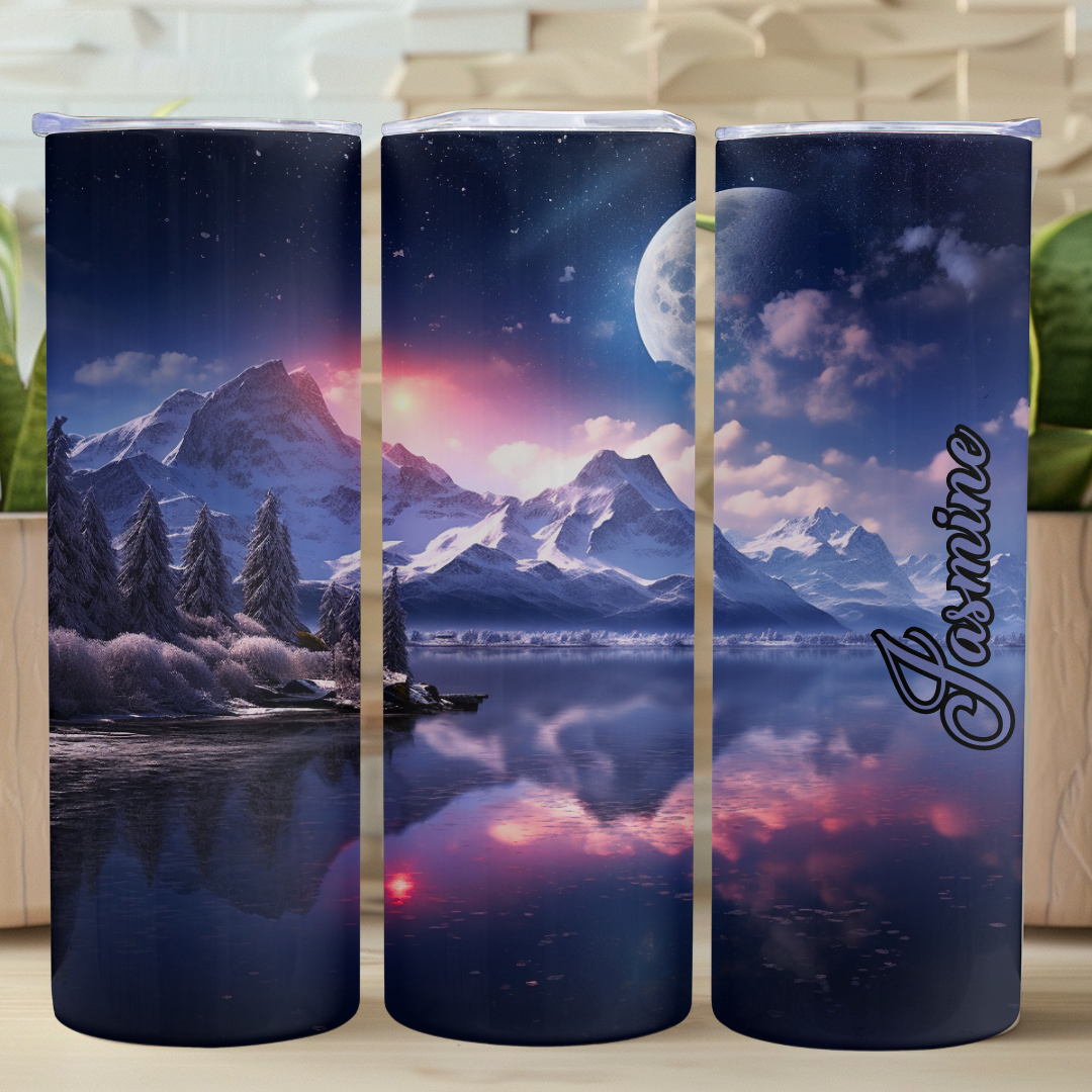 Scenic Mountain View - 20oz Skinny Tumbler (Personalization Available)