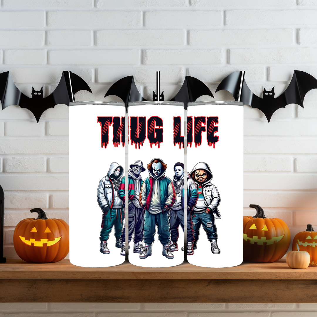 Thug Life Men of Horror - 20oz Skinny Tumbler (Personalization Available)