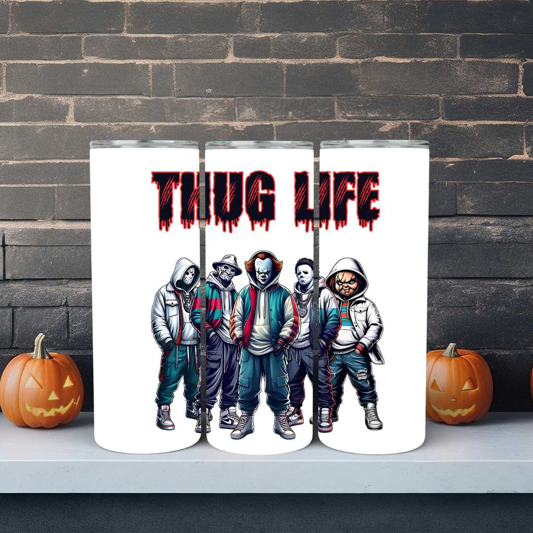 Thug Life Men of Horror - 20oz Skinny Tumbler (Personalization Available)