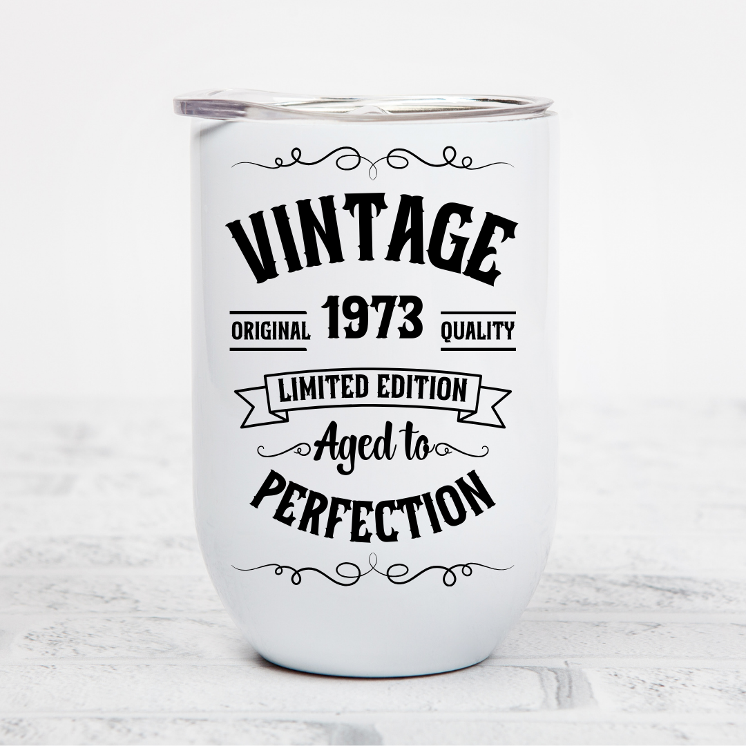 Vintage Aged to Perfection - 12oz Wine Tumbler