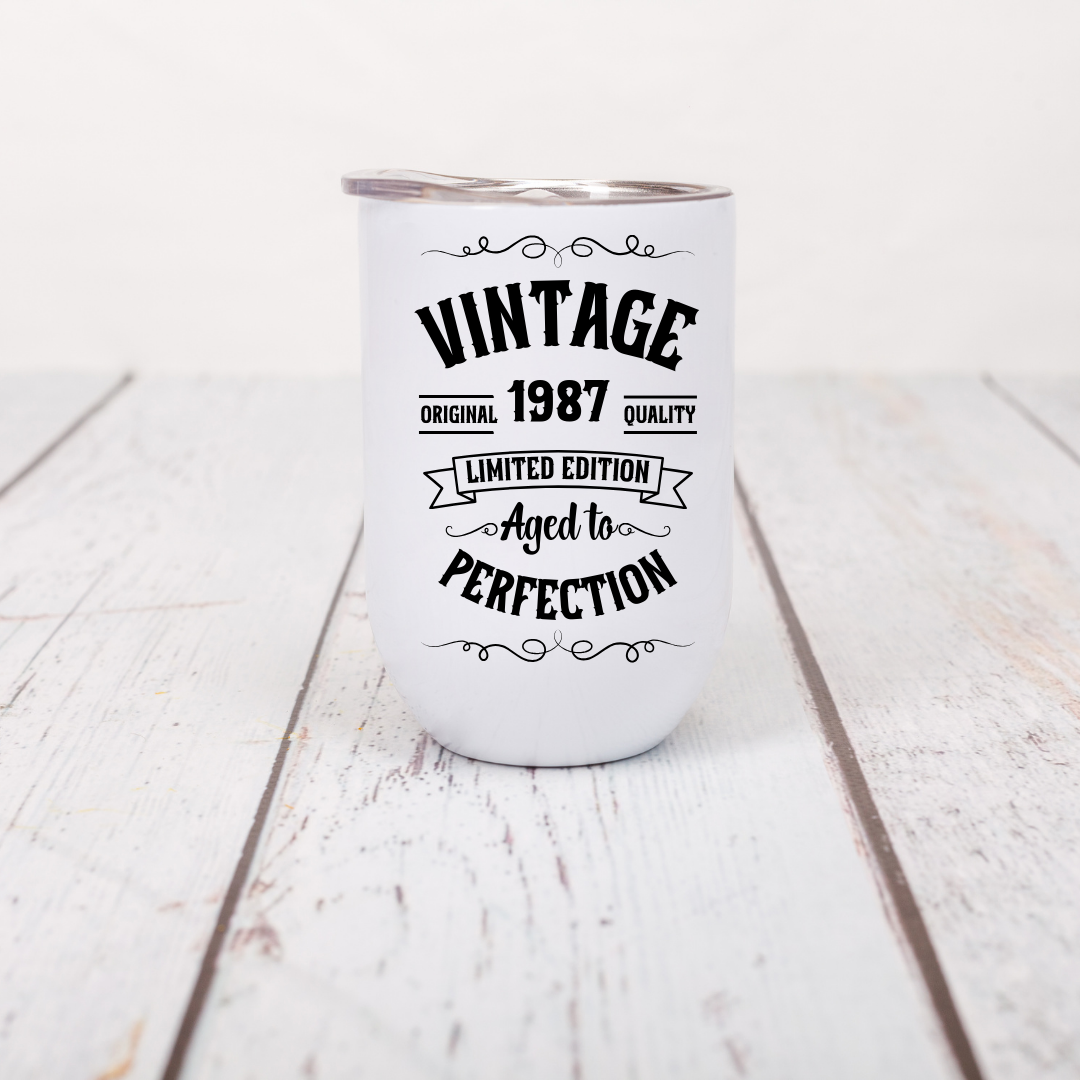 Vintage Aged to Perfection - 12oz Wine Tumbler