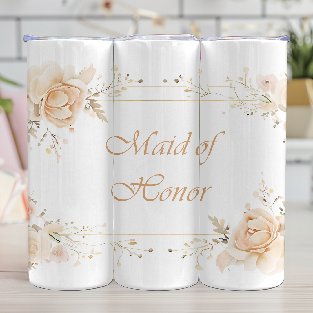 Bridal Party Custom Tumbler - 20oz Skinny Tumbler