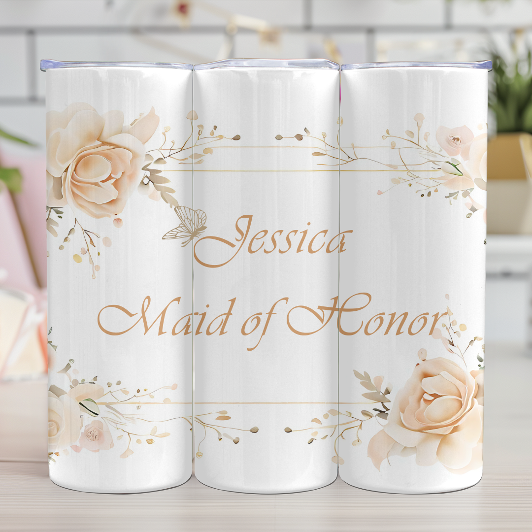 Bridal Party Custom Tumbler - 20oz Skinny Tumbler