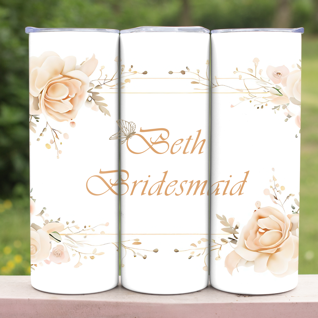 Bridal Party Custom Tumbler - 20oz Skinny Tumbler