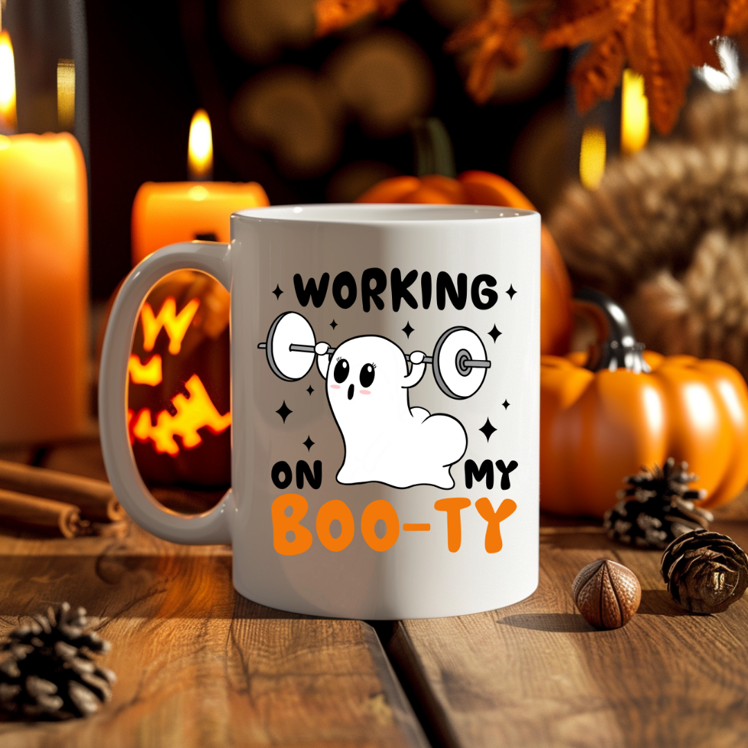 Working On My Boo-Ty Ghost Cup - 15oz Ceramic Mug