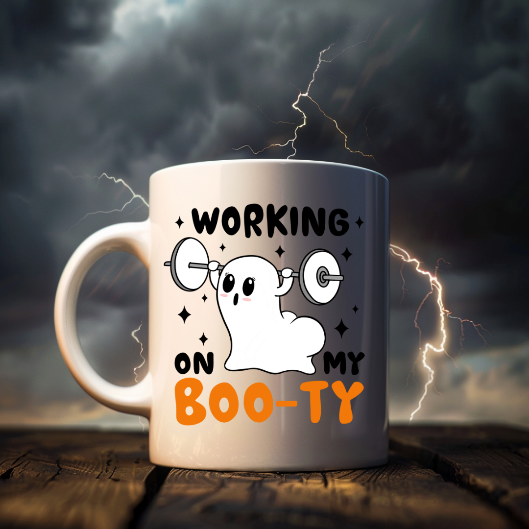 Working On My Boo-Ty Ghost Cup - 15oz Ceramic Mug