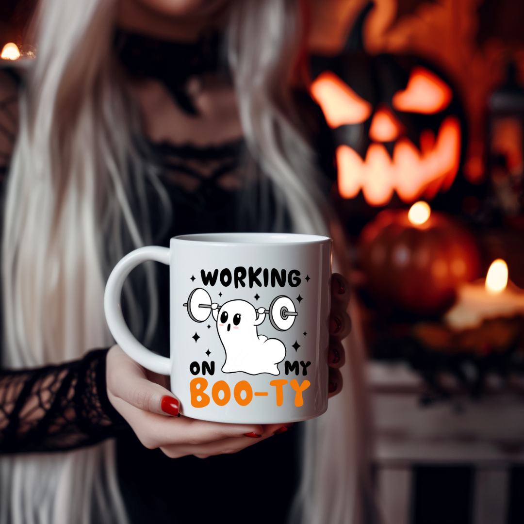 Working On My Boo-Ty Ghost Cup - 15oz Ceramic Mug