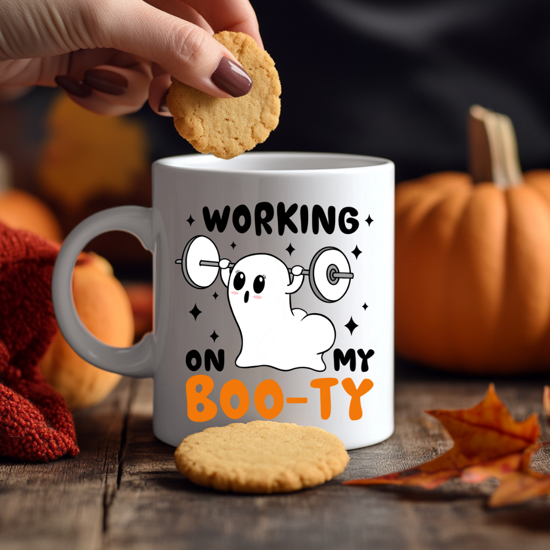 Working On My Boo-Ty Ghost Cup - 15oz Ceramic Mug